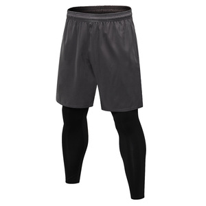 False Twp Pieces collant Quick Dry Elastic Fitness Training Sport <span class=keywords><strong>Leggins</strong></span> per uomo - Product Image 3