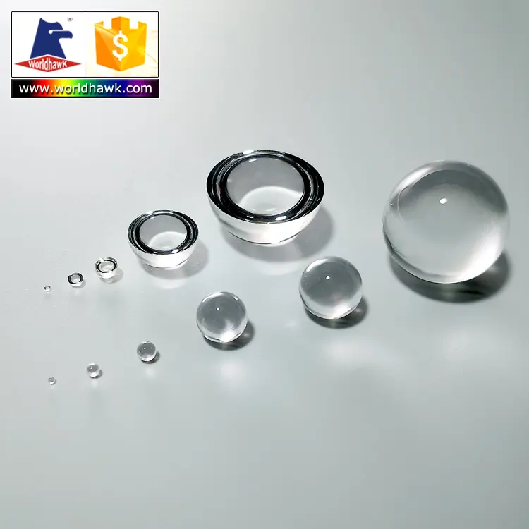 BK7 K9ラフ光学ガラスボールレンズハーフボールレンズおよびガラス半球レンズ直径0.5mm〜25mm S/D 20-10