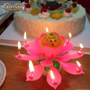 Großhandel rotierende musikalische Party Kuchen Feuerwerk Geburtstag Kerzen