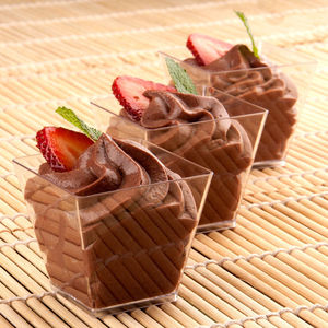 9 oz negro de alimentos de plástico contenedor desechable mini cuadrado mousse postre tazas - Product Image 6