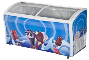 מסחרי קרח קרם מעוקל זכוכית תצוגת מקפיא - Product Image 3