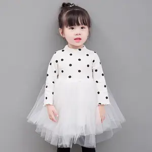 חמוד תינוק שמלות בנות יום הולדת תינוק ארוך שרוולים נסיכת שמלת עבור טבילת ילדה שמלת בנות Vestido Infantil