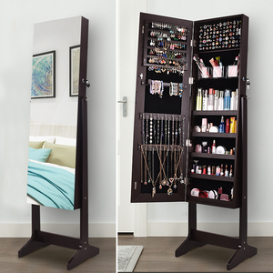 Armadio <span class=keywords><strong>Specchio</strong></span> Portagioie Autoportante all'Ingrosso, <span class=keywords><strong>Specchio</strong></span> a Figura Intera con Organizer Portagioie per Camera da Letto - Product Image 1