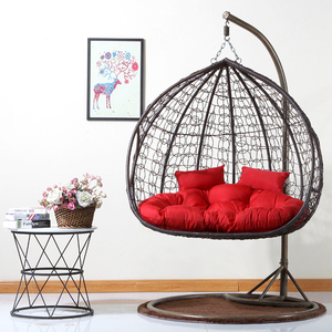 Caldo Casuale Appeso Sedia Rattan Del Pe di Vimini Due Posti Altalena Sedia in Outdoor - Product Image 2