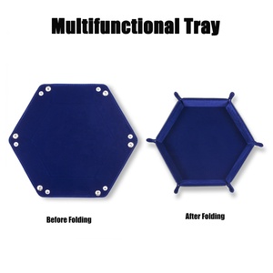 Bandeja para Dados Plegable de Cuero PU, Diseño Poligonal, para Juegos de Dados DND, Venta al Por Mayor - Product Image 5