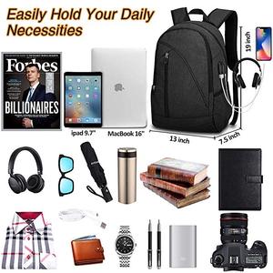 Mochila laptop para <span class=keywords><strong>a</strong></span> escola e viagem durável casual anti roubo mochila com USB porta de carregamento e fone de ouvido - Product Image 2