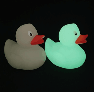 Jouet de bain en plastique PVC clignotant fluorescent en caoutchouc canard vinyle Animal bébé