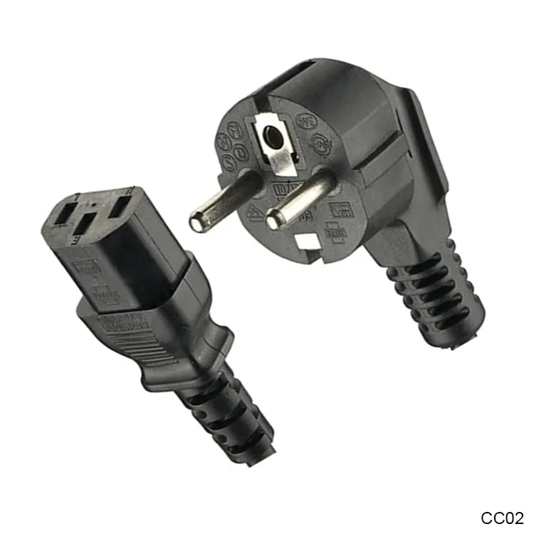Европейский AC 3 Pin Plug ЕС Удлинитель электрический провод IEC C13 термостат шнур питания для настольных мониторов LED адаптер