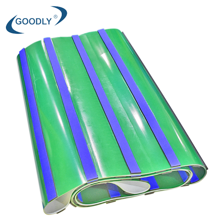 Индивидуальные бесконечные Зеленое яблоко блестящие 2,0 конвейерная лента из ПВХ с синей ткани губка