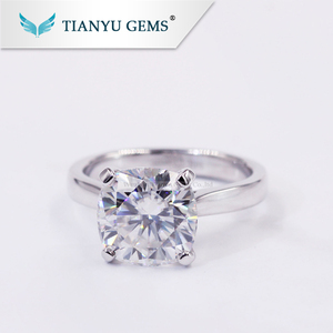 3ct incoloro DEF blanco cojín corte moissanite boda Anillos de Compromiso de 14 K 18 K joyas de oro blanco para mujer - Product Image 3
