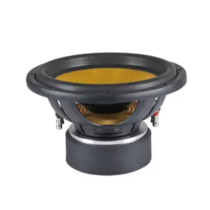 Jld de subwoofer de 12 pulgadas amarillo de fibra de vidrio cono 400 w rms con 120 Oz imán del coche