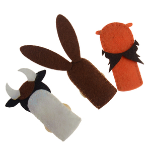 Bán buôn gia đình cha mẹ và con tương tác giả vờ chơi phim hoạt hình động vật Nhỏ cảm thấy đồ chơi ngón tay con rối ngón tay - Product Image 5