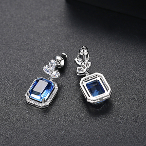 LUOTEEMI Arco Iris grandes pendientes al por mayor colorido cuadrado <span class=keywords><strong>grande</strong></span> cristal gota pendiente circón joyería - Product Image 6