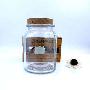 Commercio all'ingrosso bottiglia di Immagazzinaggio di vuoto con Airtight tappo di sughero 900ml Multi-Uso Contenitori 32 once di <span class=keywords><strong>vetro</strong></span> vuota stash vaso per il Tè Caramelle - Product Image 1