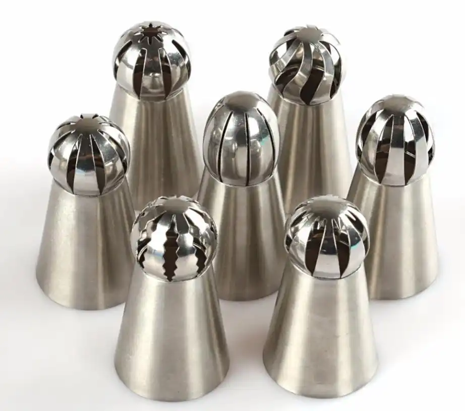 19PCS Russian Pastry Nozzles Icing Piping Tips Set +Bag Converter Stainless Steel Kitchen Baking Cake Decorating Tools