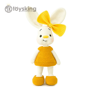 Nursery decor Crochet Knit organic Newborn toy bambola di pezza Easter rabbit bunny Amigurumi - Product Image 1