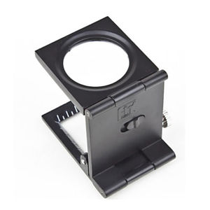 Testeur de lin en métal Loupe pliante en tissu contre-lampe loupe 8X avec échelle pour la lecture - Product Image 2