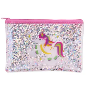 INTERWELL BX535 Hot sale cute unicorn eva pvc pencil case large capacity pen bag