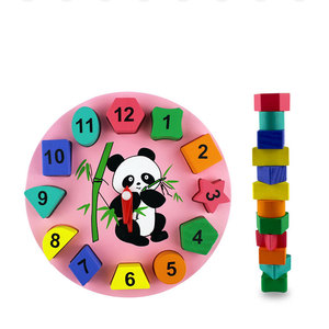 Blocs Éducatifs en bois <span class=keywords><strong>Puzzle</strong></span> <span class=keywords><strong>3D</strong></span> Temps Numériques Panda <span class=keywords><strong>Horloge</strong></span> Jouets - Product Image 5