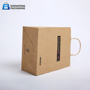 Luxe petit brun vêtements emballage sacs en papier avec poignées en vrac - Product Image 3