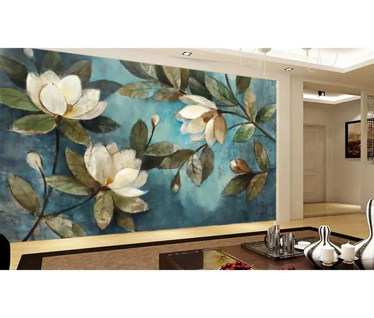 रेट्रो कमीलया फूल तेल पेंटिंग सजावटी पेंटिंग दीवार स्टिकर भित्ति चित्र कमरे में रहने वाले सजावटी के लिए