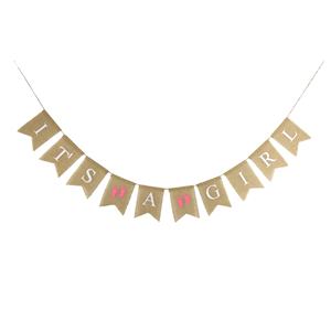 Es un niño y es una niña pies forma Hessian Banner para niños evento & fiesta suministros fiesta de cumpleaños decoraciones - Product Image 3