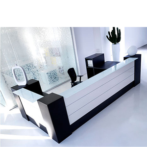 Modern White <strong>Black</strong> Color <strong>Small</strong> Cheap Cashier MDF Table Counter Reception <strong>Desk</strong> - Product Image 2