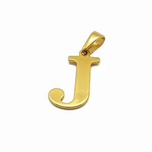 dubai gold jewelry necklace letter j initial stainless pendant