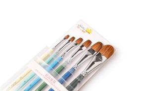 Jordan vendita calda Filbert setola capelli manico in legno colorato pennello per <span class=keywords><strong>pittura</strong></span> a <span class=keywords><strong>olio</strong></span> <span class=keywords><strong>pennelli</strong></span> per <span class=keywords><strong>pittura</strong></span> artistica - Product Image 3