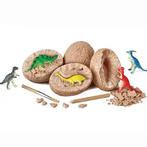 DIY Mainan Fossil Telur Dinosaurus Dinosaurus, Peralatan Penggalian Plastik Patung Resin Anime Anak-anak