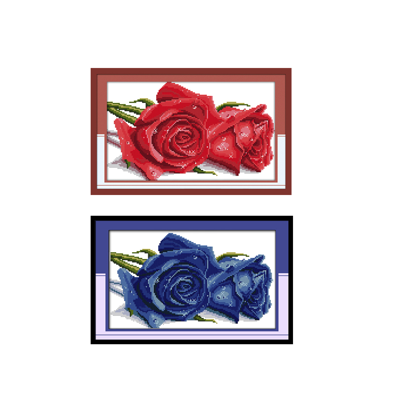 Набор для вышивки крестиком NKF «Любовь розы», цветочный узор, хлопковая ткань, dmc нить, Набор для вышивки крестиком