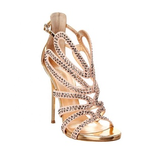 Sandali da Donna <span class=keywords><strong>con</strong></span> <span class=keywords><strong>Tacco</strong></span> Alto in Strass <span class=keywords><strong>Color</strong></span> <span class=keywords><strong>Oro</strong></span> - Product Image 4