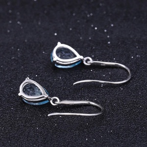 Wostu — boucles d'oreilles pendantes en topaze bleu ciel, bijoux simples, en argent Sterling 925, éblouissants, pour femmes, A2982 - Product Image 4