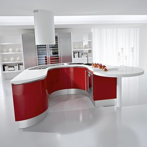 مطبخ هانغتشو فيرمونوز ، أفكار تصميم المطبخ الحديث ، مطبخ أحمر عالي اللمعان ، ورنيش - Product Image 1
