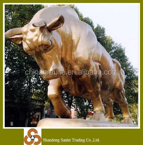 Wall street decorativo brass bull statua
