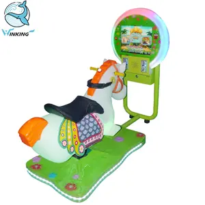 Cheval automatique jeux vidéo en pièces, machine de jeu de course hippique, amusement pour enfants, cheval à balançoire 3d