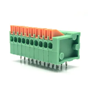 141r-2.54mm Paso Pcb Abrazadera de resorte Bloques de terminales de acero inoxidable Tipo de anillo de resorte Conector Terminal Resorte