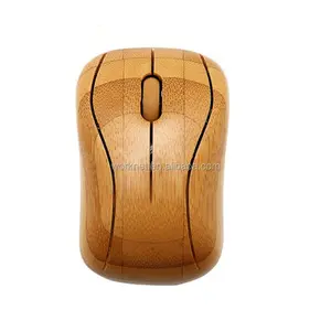 2024 New Hot Promotional Advertising Gift Item 2.4Ghz Optical Bamboo Wooden Wireless Mouse For Computer and Tablet PC
