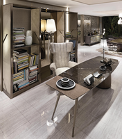 Bureau de direction moderne avec plateau en marbre et placage