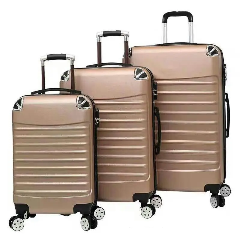 cheap 3 pcs abs plastic trolley wheeled luggage bag hard shell 3 piece luggage set