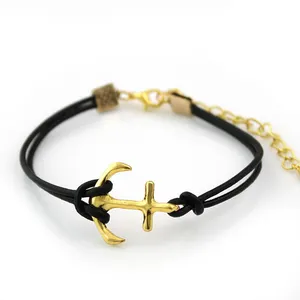 Tresse corde nautique hommes viking bracelet bijoux avec ancre de charme