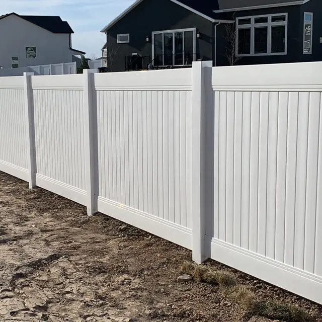 Gizlilik çit panelleri eskrim, Trellis & Gates bahçe dekorasyon, bahçe çiti Modern % 100% bakire PVC plastik beyaz açık 50 setleri