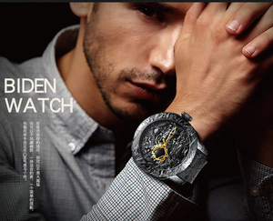 Reloj Biden 0129, Nuevo Diseño de Moda, Escultura 3D de Dragón, Movimiento Japonés de Cuarzo, Esfera Grande Dorada, Relieve Exquisito, Reloj Creativo - Product Image 5
