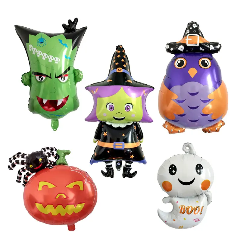 Globo de aluminio fantasma de bruja para niños, juguete de calabaza para decoración de Halloween, globos de helio para fiesta, novedad, venta al por mayor