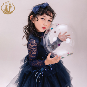 Agile per ragazze abito da sposa per bambini in pizzo floreale da principessa sera abito da ballo per bambina - Product Image 6
