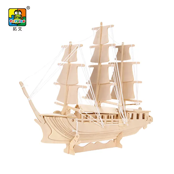 Sıcak Satış yelkenli tekne diy çocuk oyuncakları ahşap <span class=keywords><strong>gemi</strong></span> şekli bulmaca
