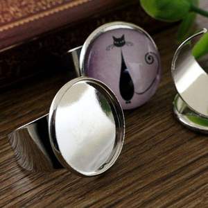 20Mm Cổ Điển 7 Màu Mạ Đồng Thau Cài Đặt Vòng Điều Chỉnh Trống/Cơ Sở Phù Hợp Với Ngọc Mài Tròn 20Mm, Nút; Bezels Nhẫn - Product Image 5