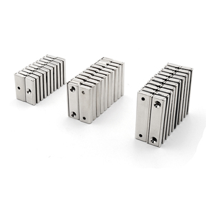 ציפה מלבני neodymium מצופה מרוקע חור 60x13.5x5 מ "מ חבילה 4 ברגים חזק הרכבה - Product Image 4