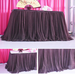 Falda de <span class=keywords><strong>mesa</strong></span> plisada de sauce rizado, vajilla, decoración para fiesta de cumpleaños - Product Image 5