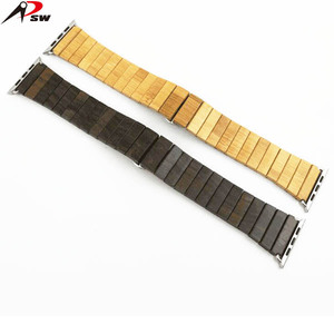 Correa de reloj de moda, accesorios de madera para <span class=keywords><strong>pulsera</strong></span> personalizada de 42mm y 38mm, <span class=keywords><strong>pulsera</strong></span> de moda de Apple, cadena y pulseras de eslabones de madera - Product Image 2